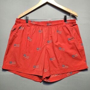 Columbia PFG Swim Trunks Mens XL Red Flag Fish Patriotic USA Quick Dry Fishing